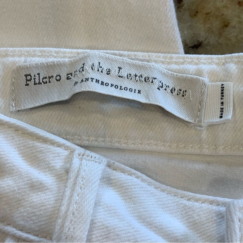 Anthropologie Pilcro High-Rise Cropped Flare Jeans White Size 26 - Picture 8 of 12